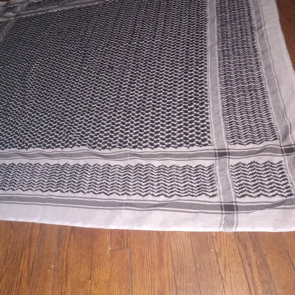 Vintage  Keffiyeh Arabic Shemagh Solidarity Scarf Shawl - Picture 7 of 8